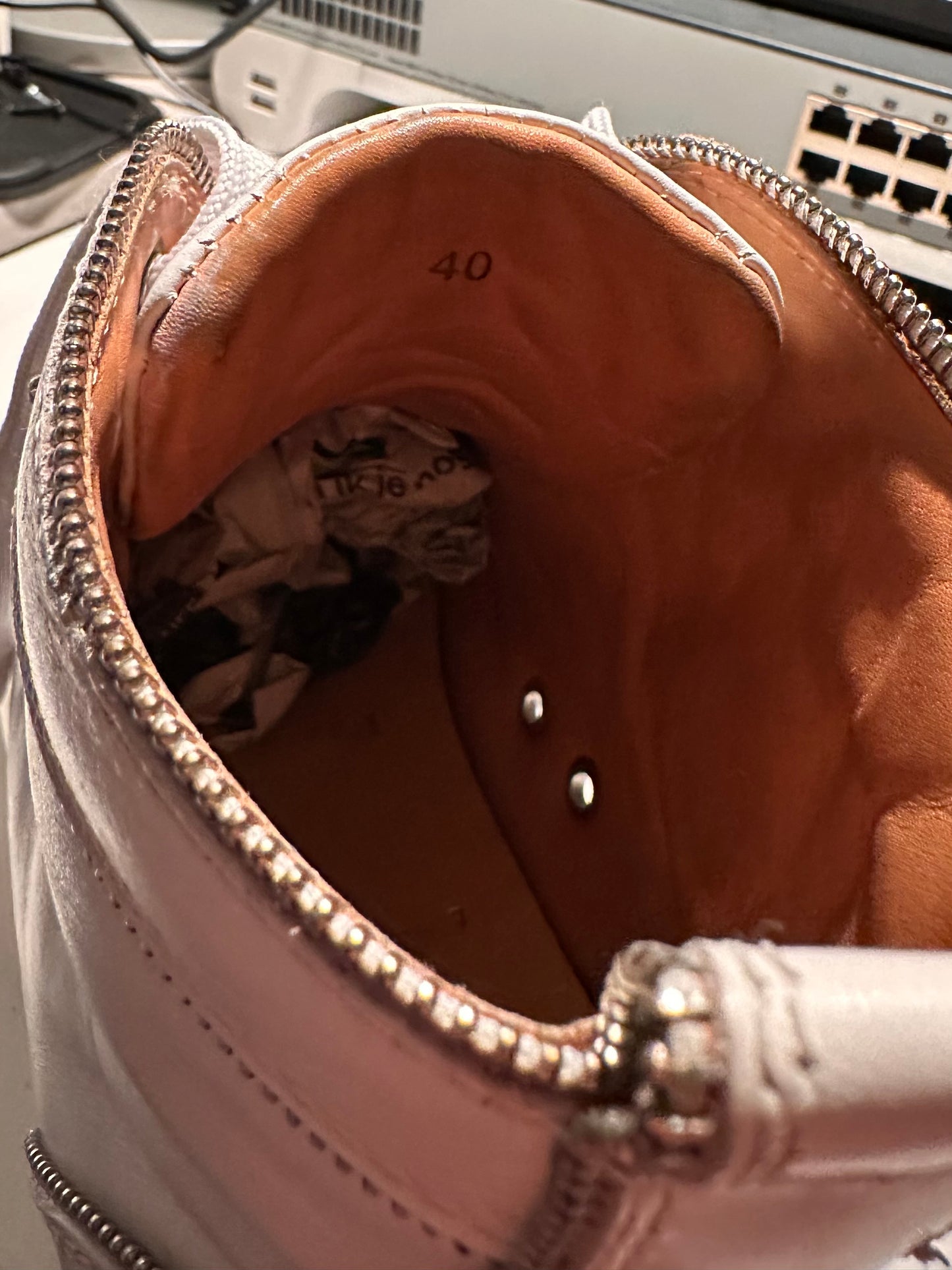 Christian Louboutin Louis Spikes - High-Top Sneakers - Wit/Zilver