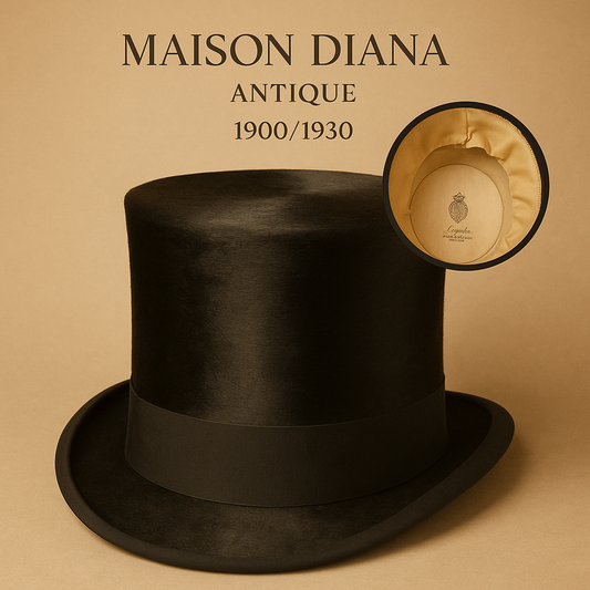 Antique High Top Hat – Chapellerie Continentale, Brussels (c. 1900–1930)
