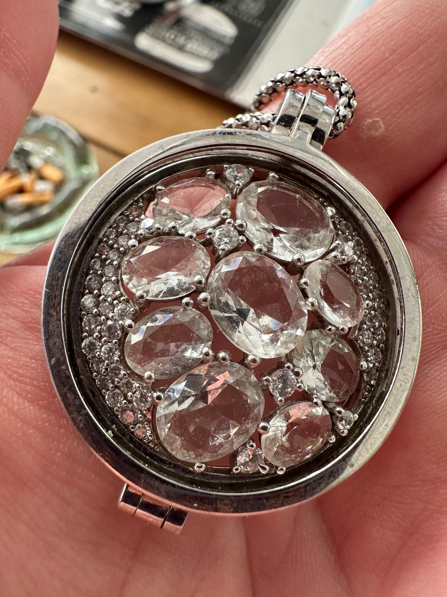 My iMenso Signature Necklace – Solid 925 Sterling Silver with Interchangeable Zirconia Insert (Rose-Toned Edition)