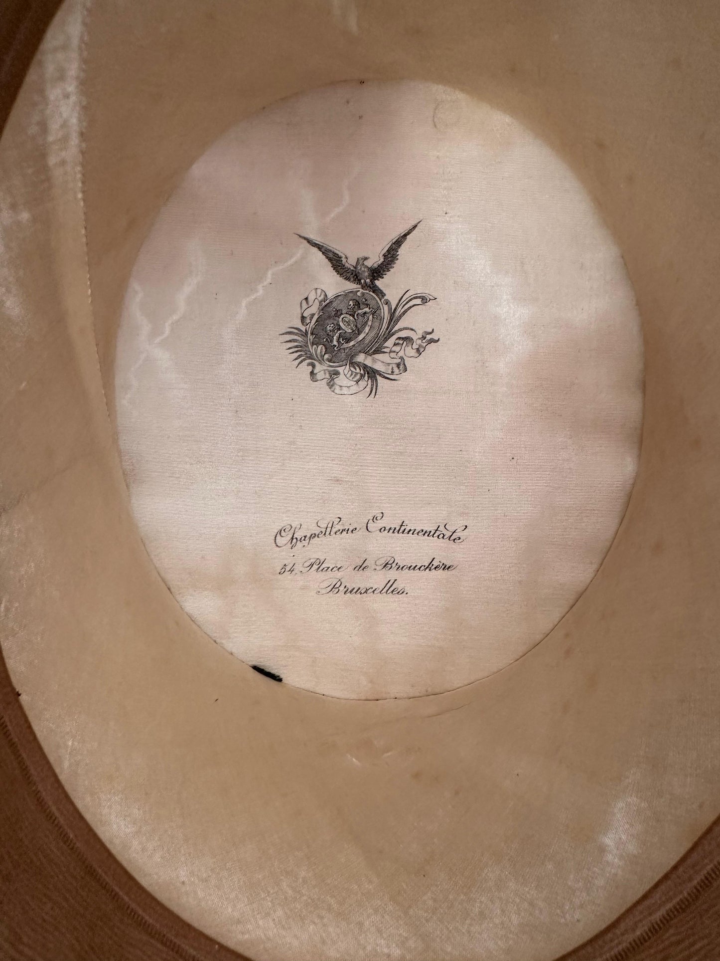 Antique High Top Hat – Chapellerie Continentale, Brussels (c. 1900–1930)