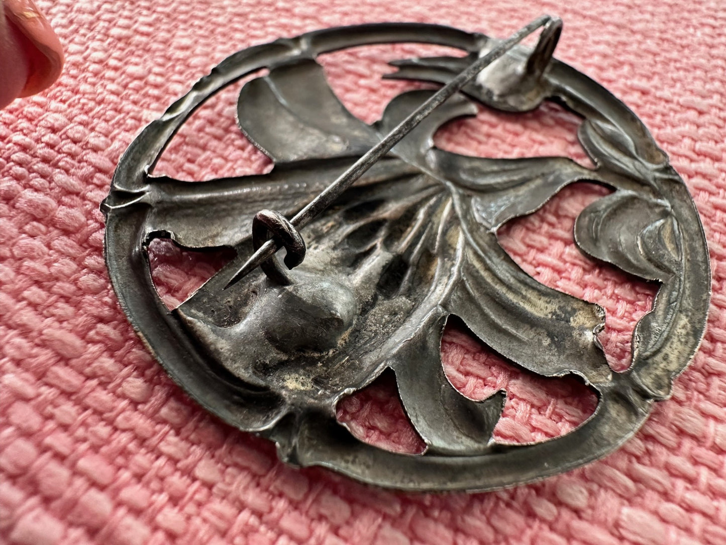 Antique Art Nouveau Bronze Floral Brooch – Circa 1900