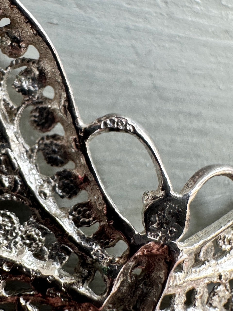 Elegant Vintage 835 Silver Filigree Butterfly Brooch