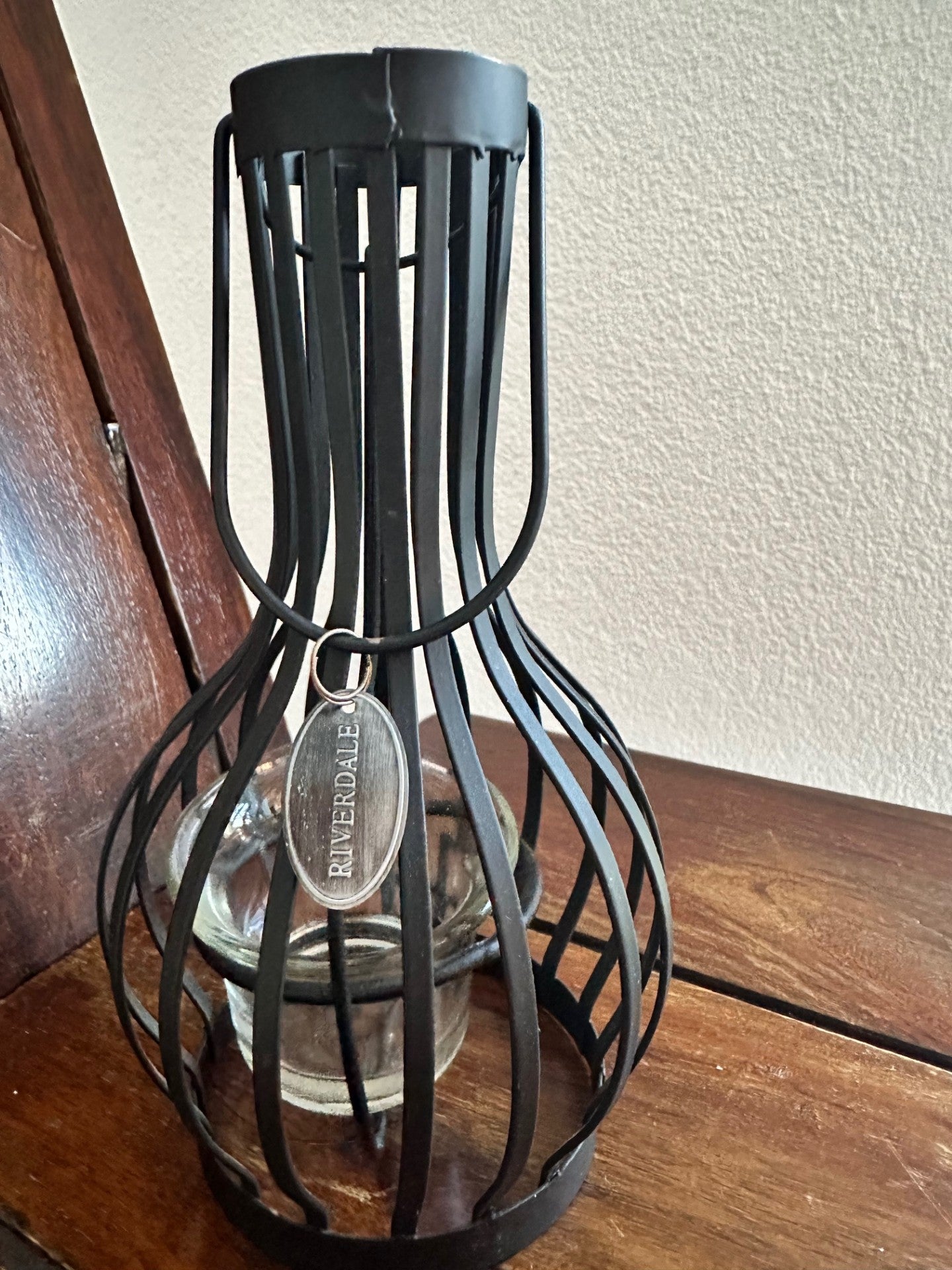 Riverdale Black Metal Tealight Holder – Modern Cage Design