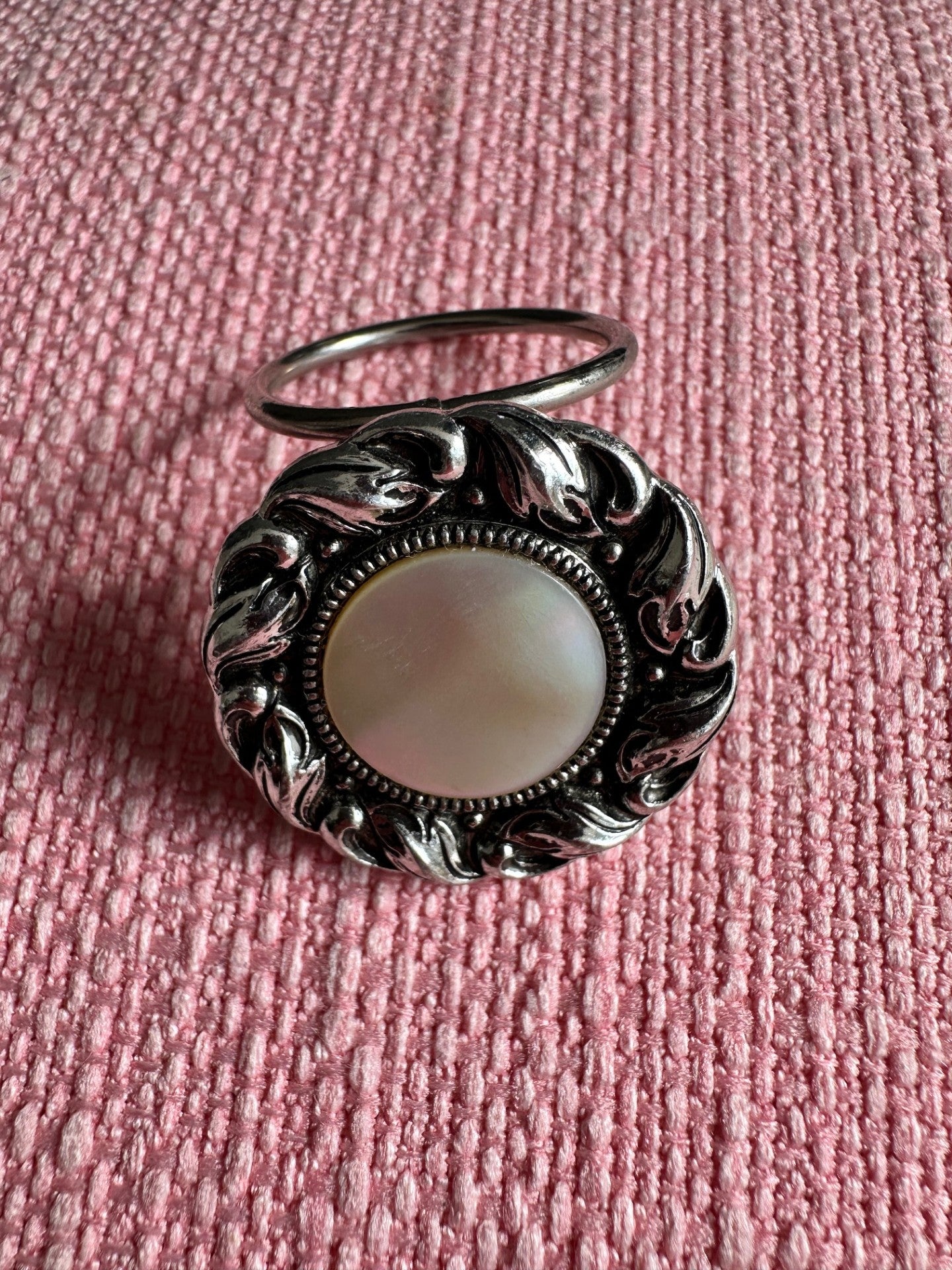 Vintage West German Scarf Clip with Mother-of-Pearl Accent