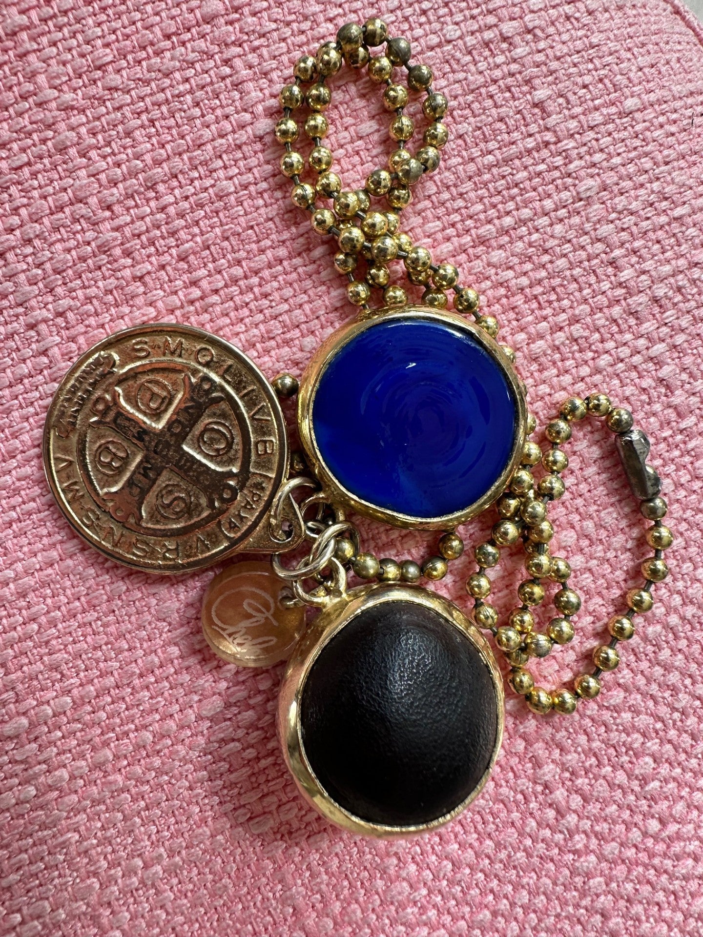 Vintage Protection Amulet Necklace – Evil Eye & Benedict Medal