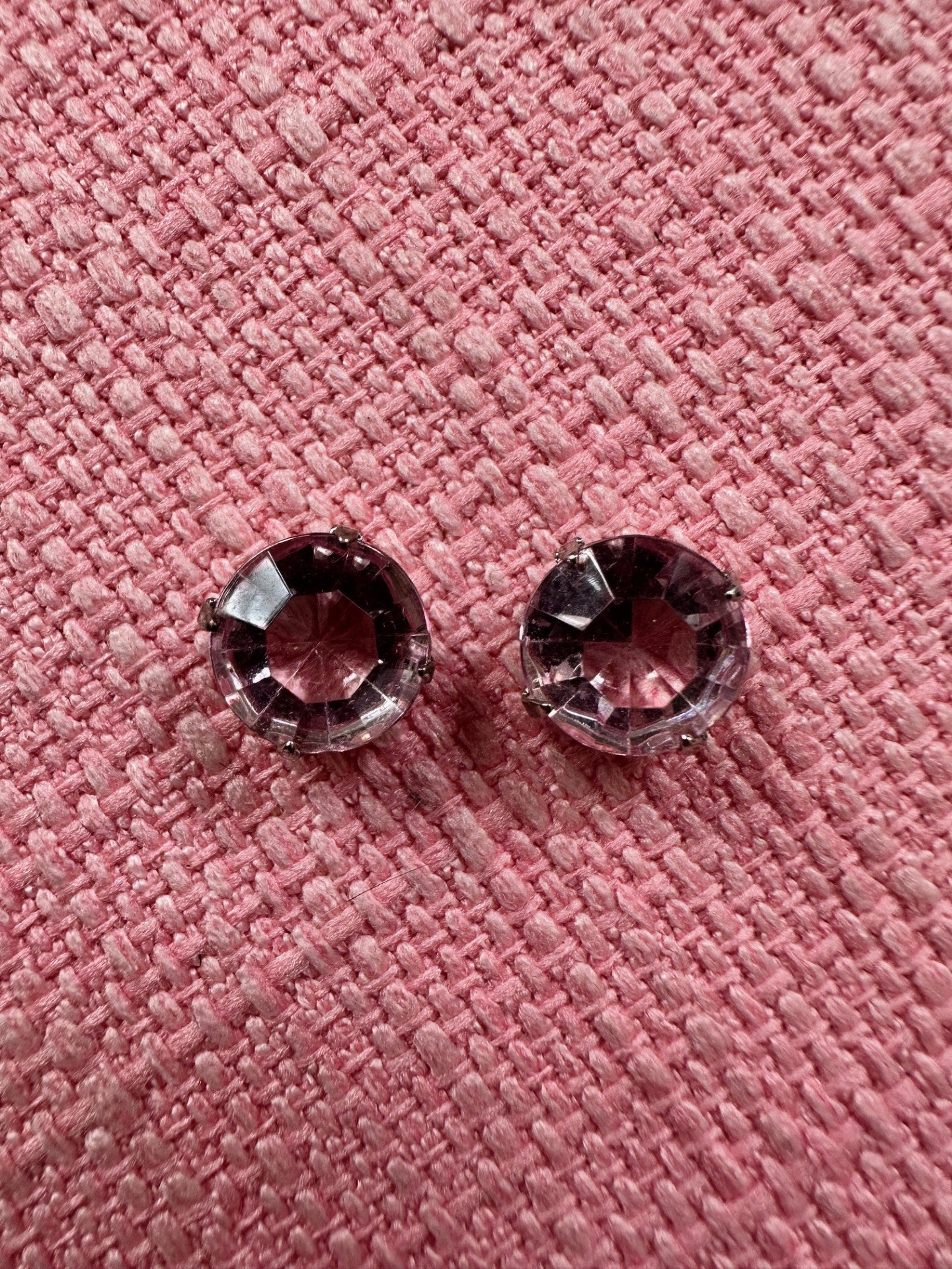 Vintage Light Rose Crystal Stud Earrings