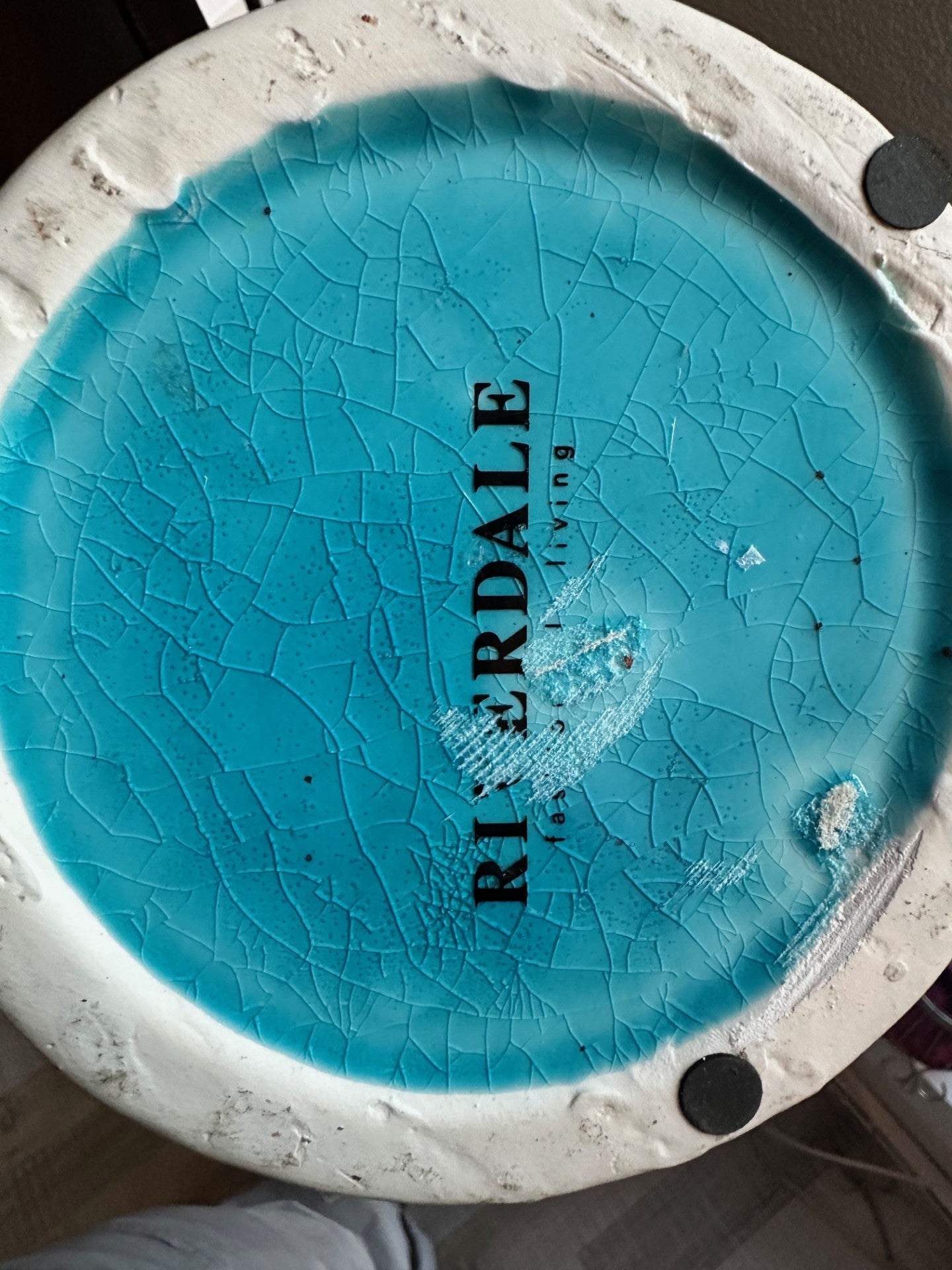 Set of Two Turquoise Ceramic Lanterns by Riverdale