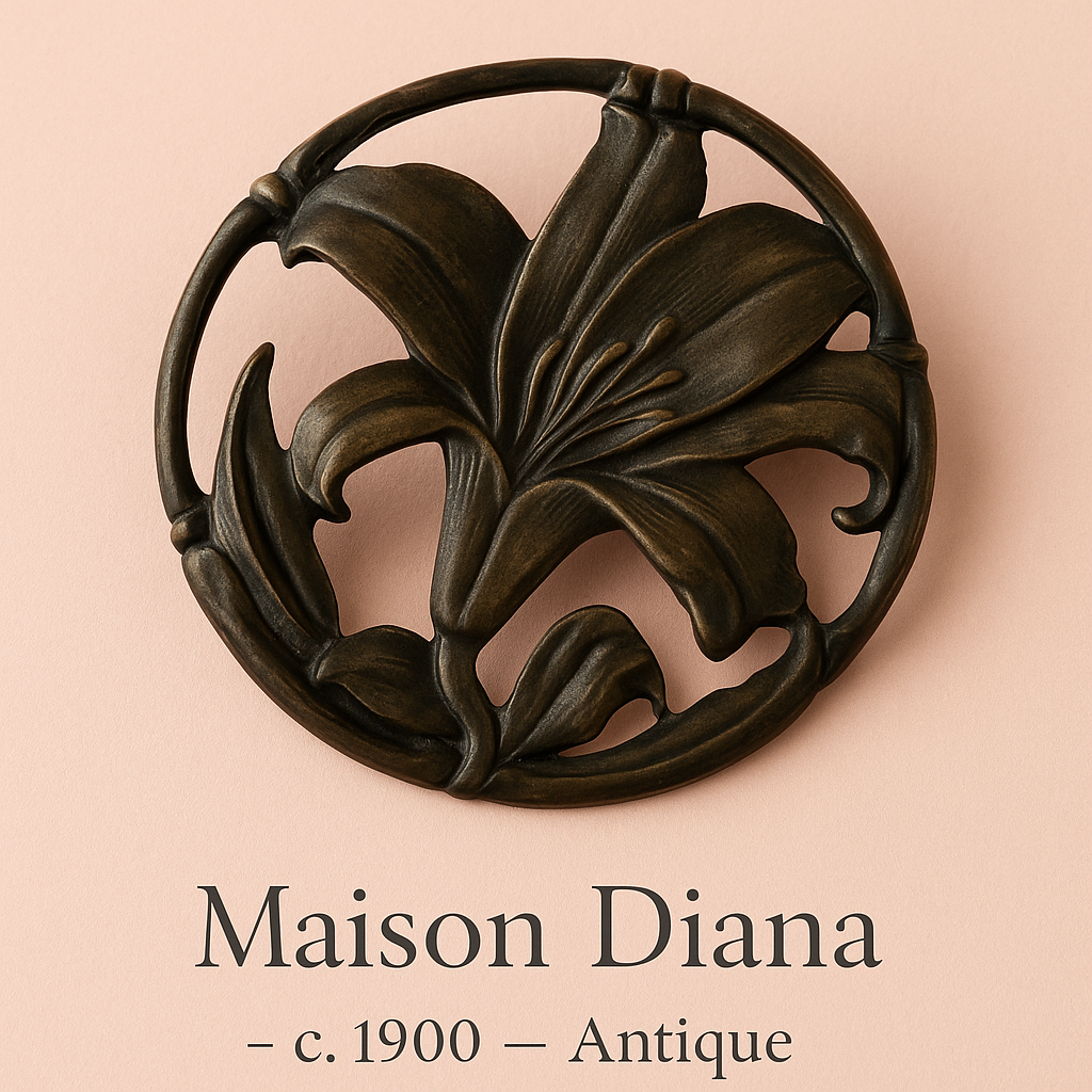 Antique Art Nouveau Bronze Floral Brooch – Circa 1900