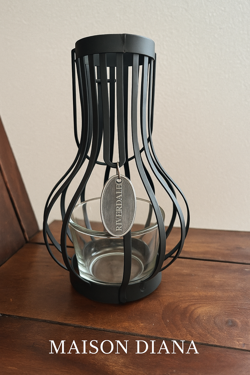 Riverdale Black Metal Tealight Holder – Modern Cage Design