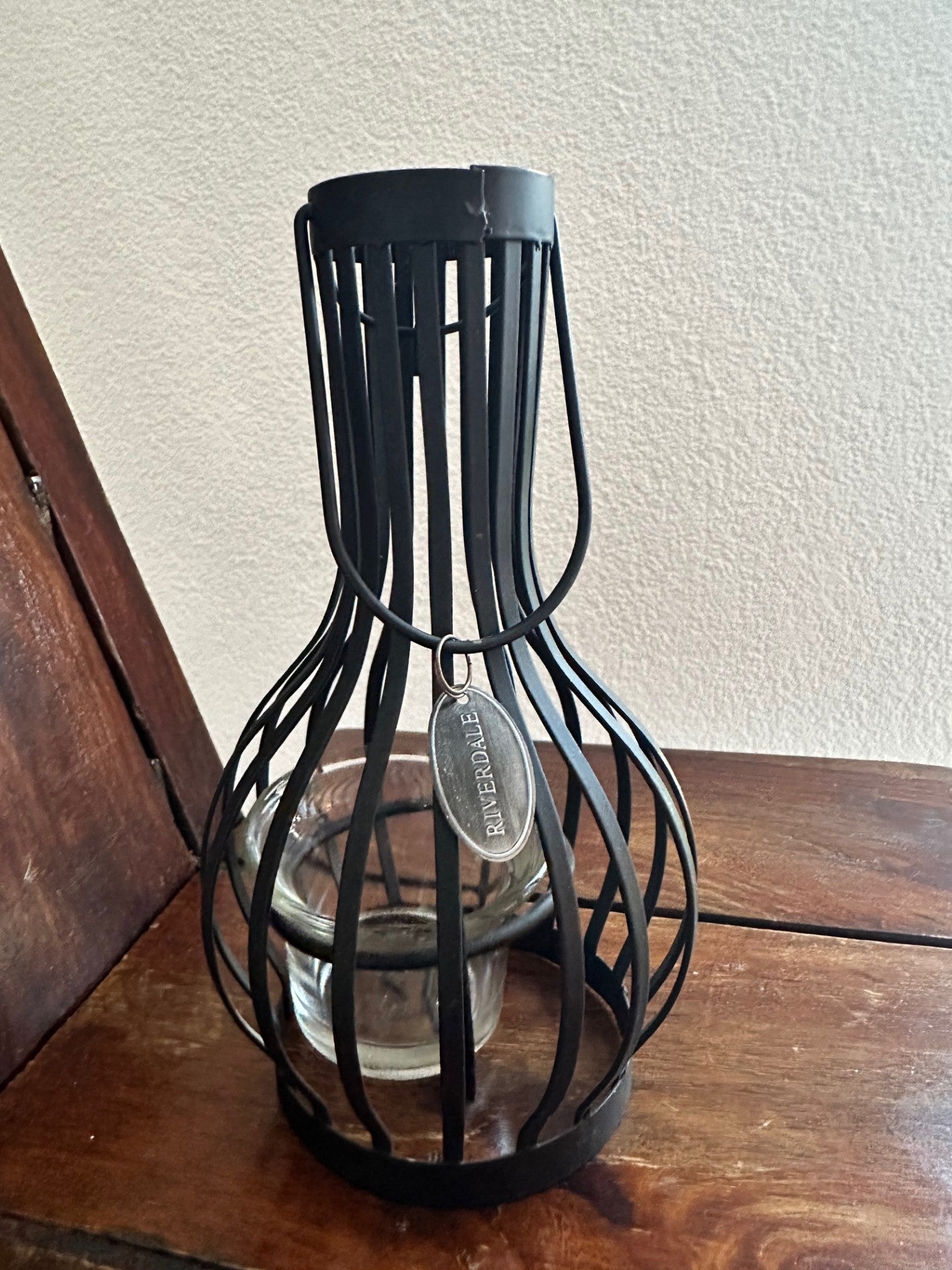 Riverdale Black Metal Tealight Holder – Modern Cage Design