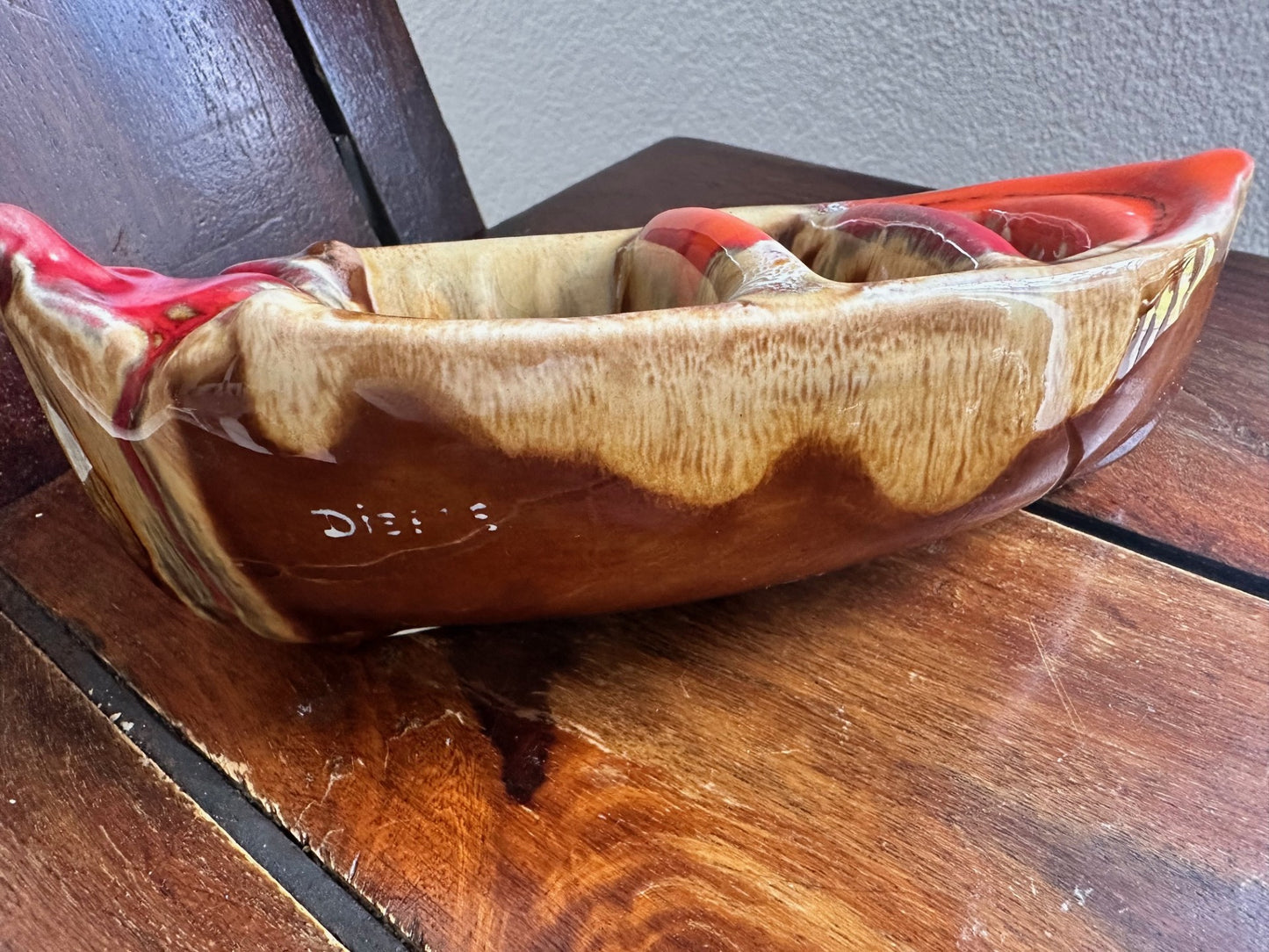 Vintage Vallauris Ceramic Boat – Marked “Bateau Vallauris” & Signed “Dieu S”