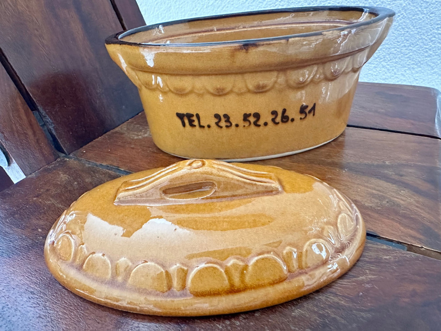 Vintage French Ceramic Terrine – “L’Auberge du Rond d’Orléans”