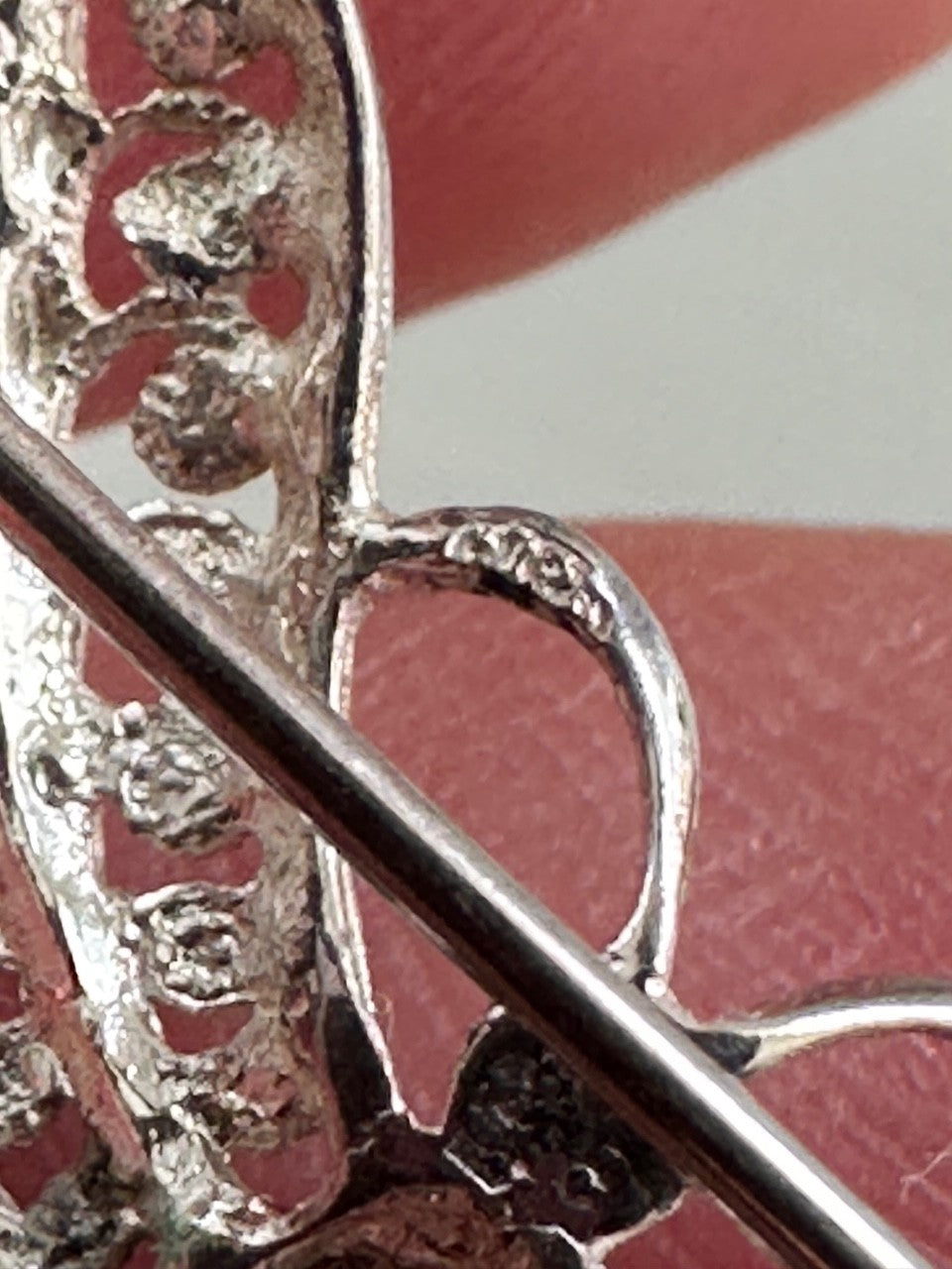 Elegant Vintage 835 Silver Filigree Butterfly Brooch