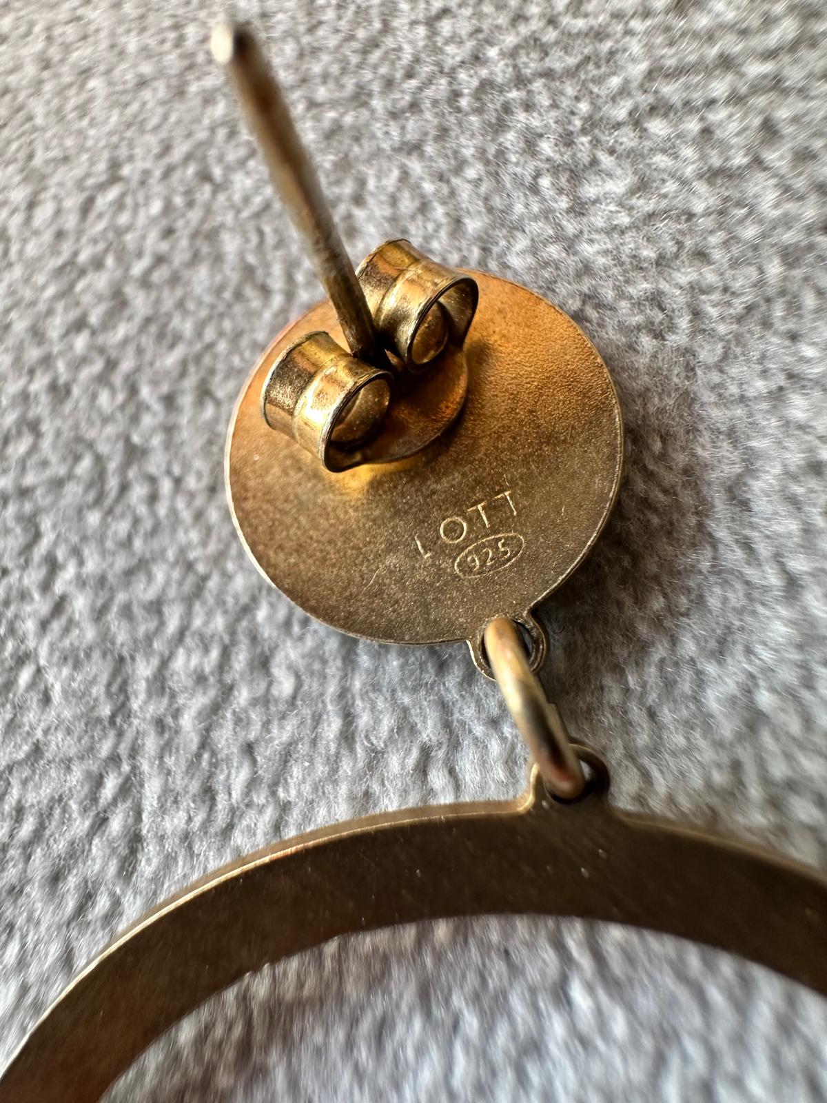 Gold-Plated Sterling Silver Statement Earrings by LOTT. gioielli – 925 Marked