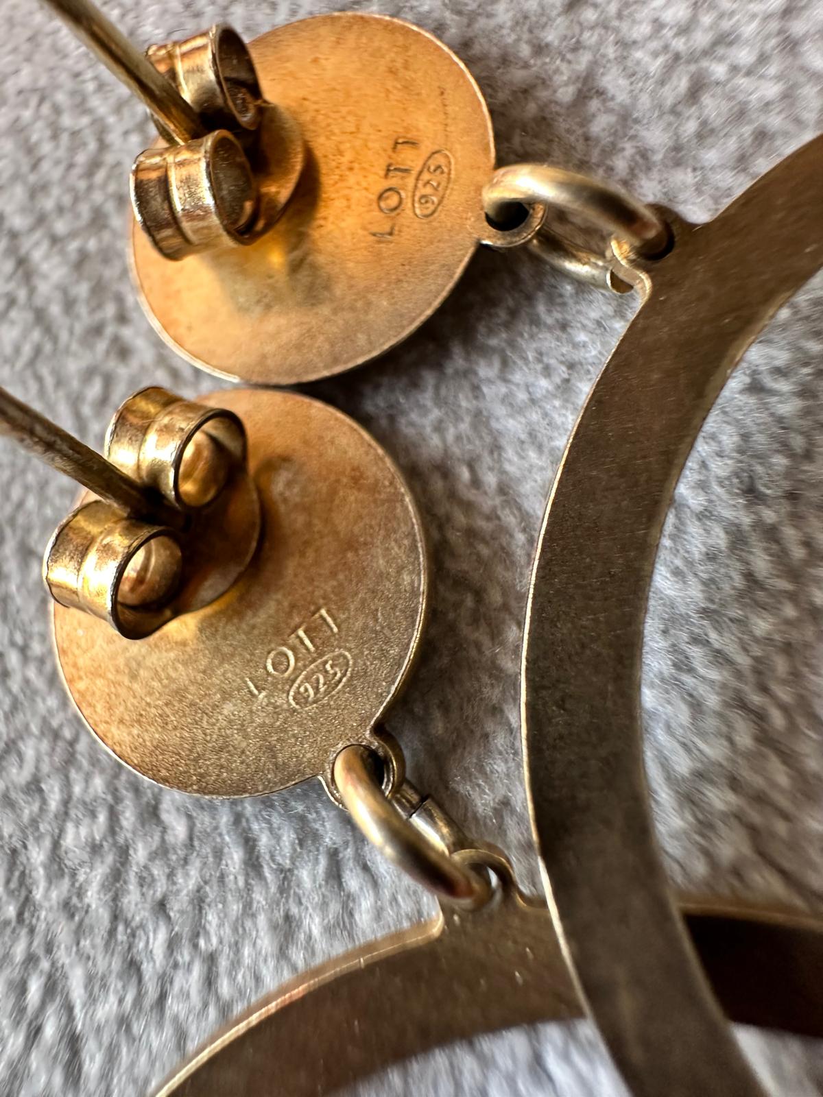 Gold-Plated Sterling Silver Statement Earrings by LOTT. gioielli – 925 Marked