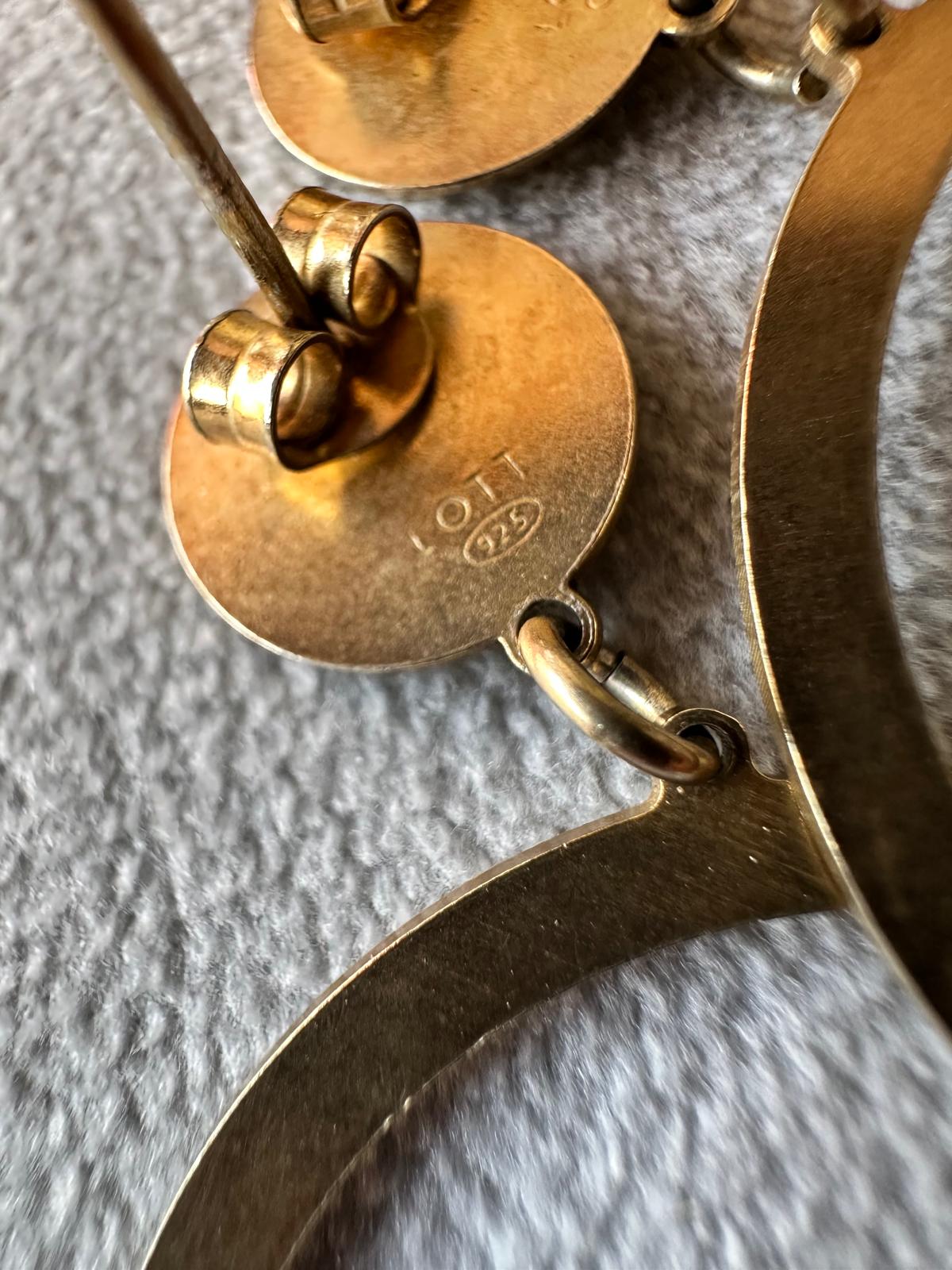 Gold-Plated Sterling Silver Statement Earrings by LOTT. gioielli – 925 Marked