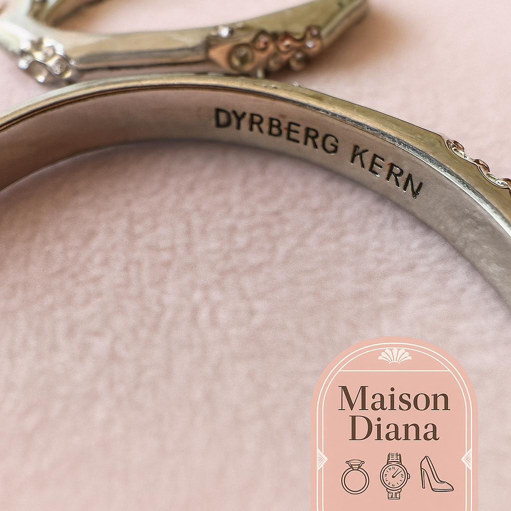 Vintage Dyrberg/Kern Hoop Earrings with Crystals