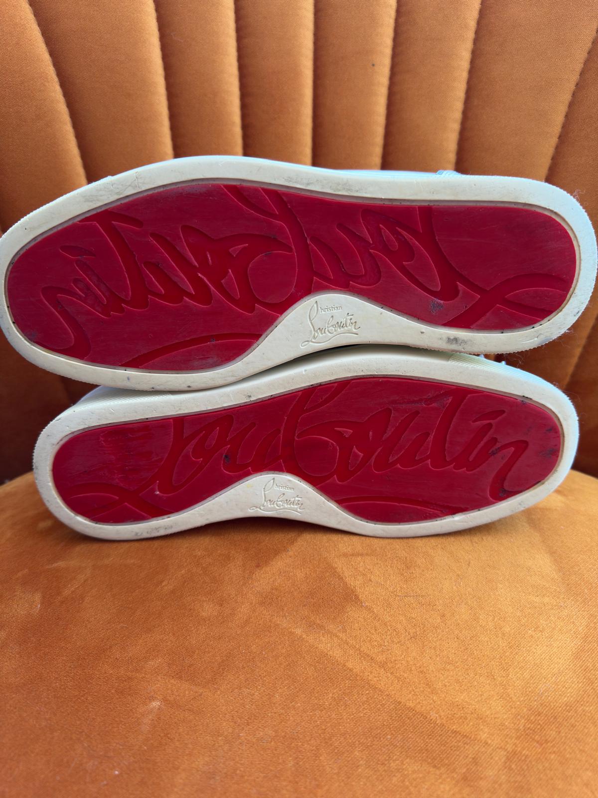 Christian Louboutin Louis Spikes - High-Top Sneakers - Wit/Zilver