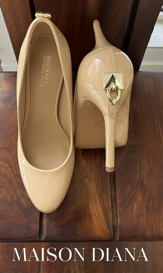 Michael Kors Nude Patent Leather Heels – Polished Elegance