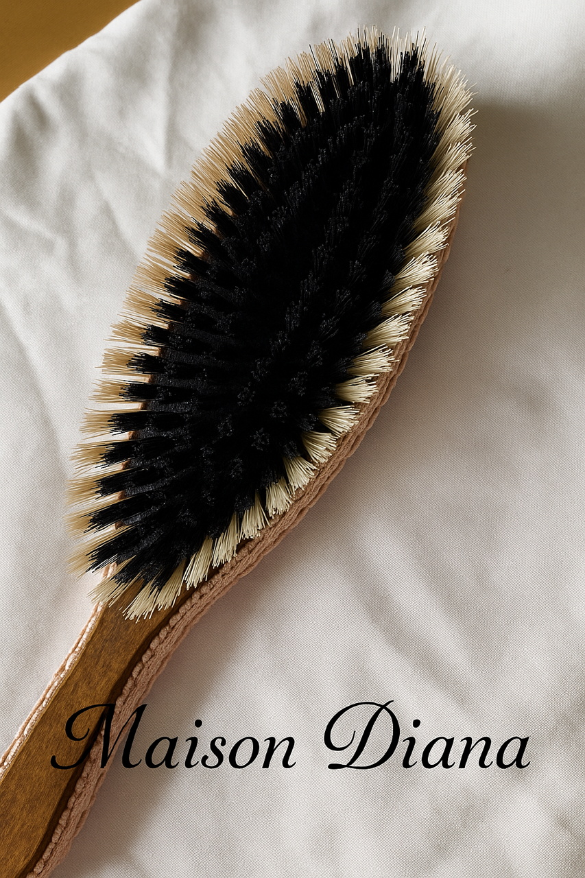 Vintage Velvet Clothes Brush with Wooden Handle — 1920s–1950s