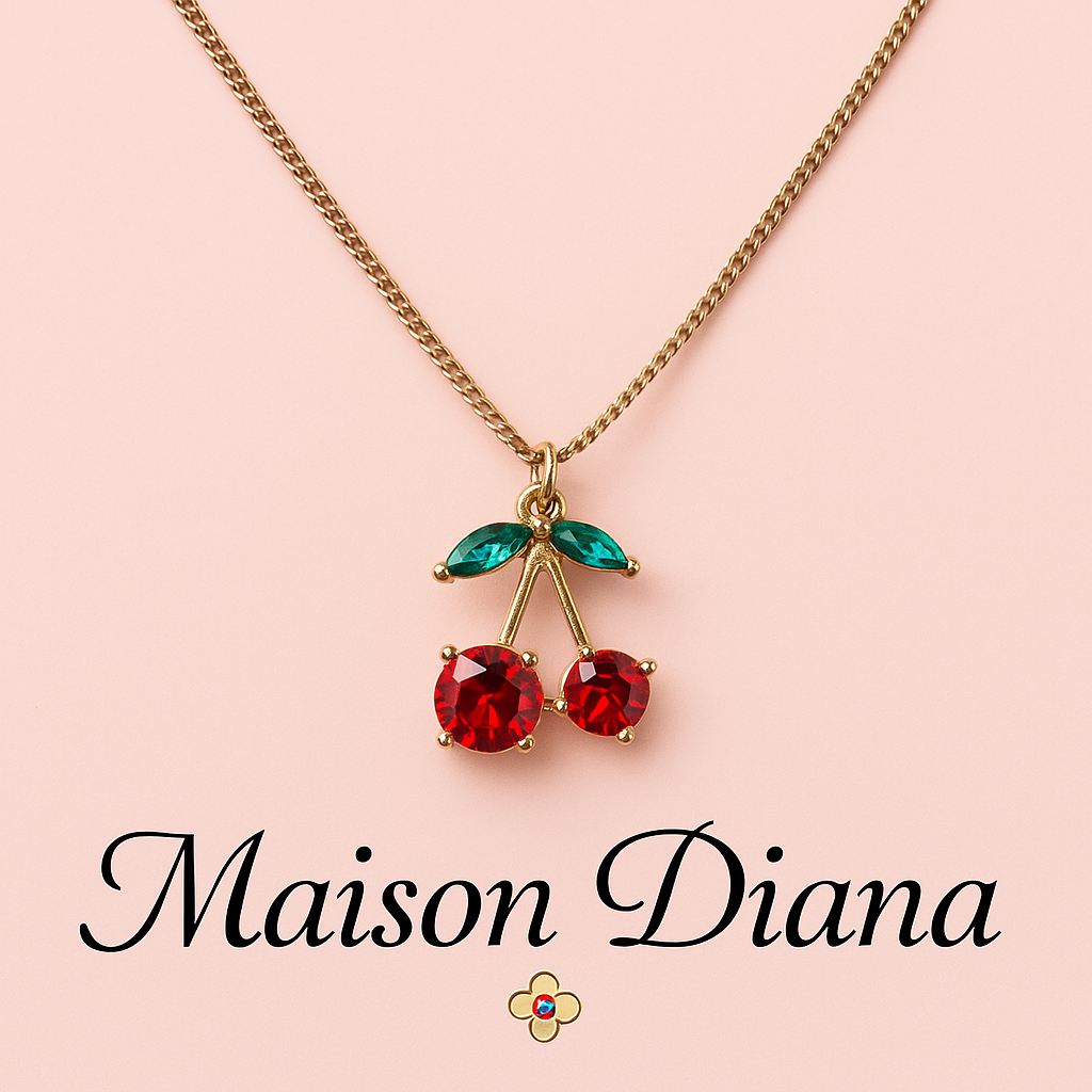 🍒 Cherry Charm Necklace – Maison Diana