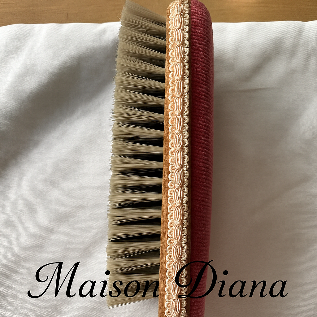 Vintage Velvet Clothes Brush with Wooden Handle — 1920s–1950s