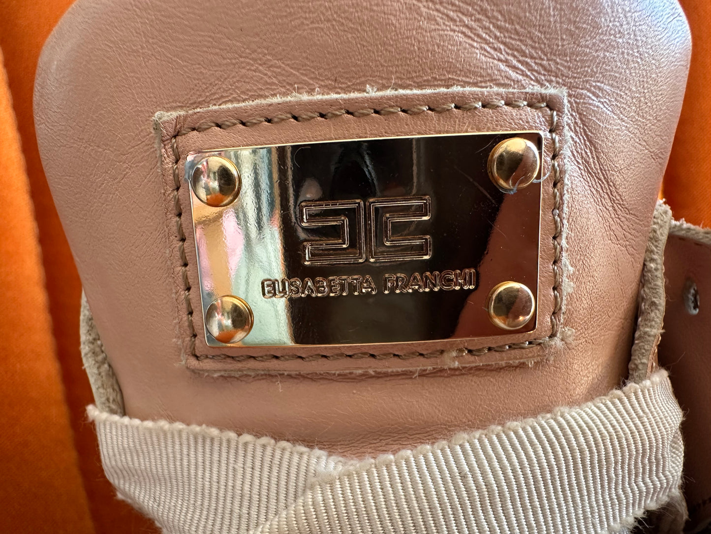 Elisabetta Franchi High-Top Sneakers – Rose Pink Elegance in Size 36