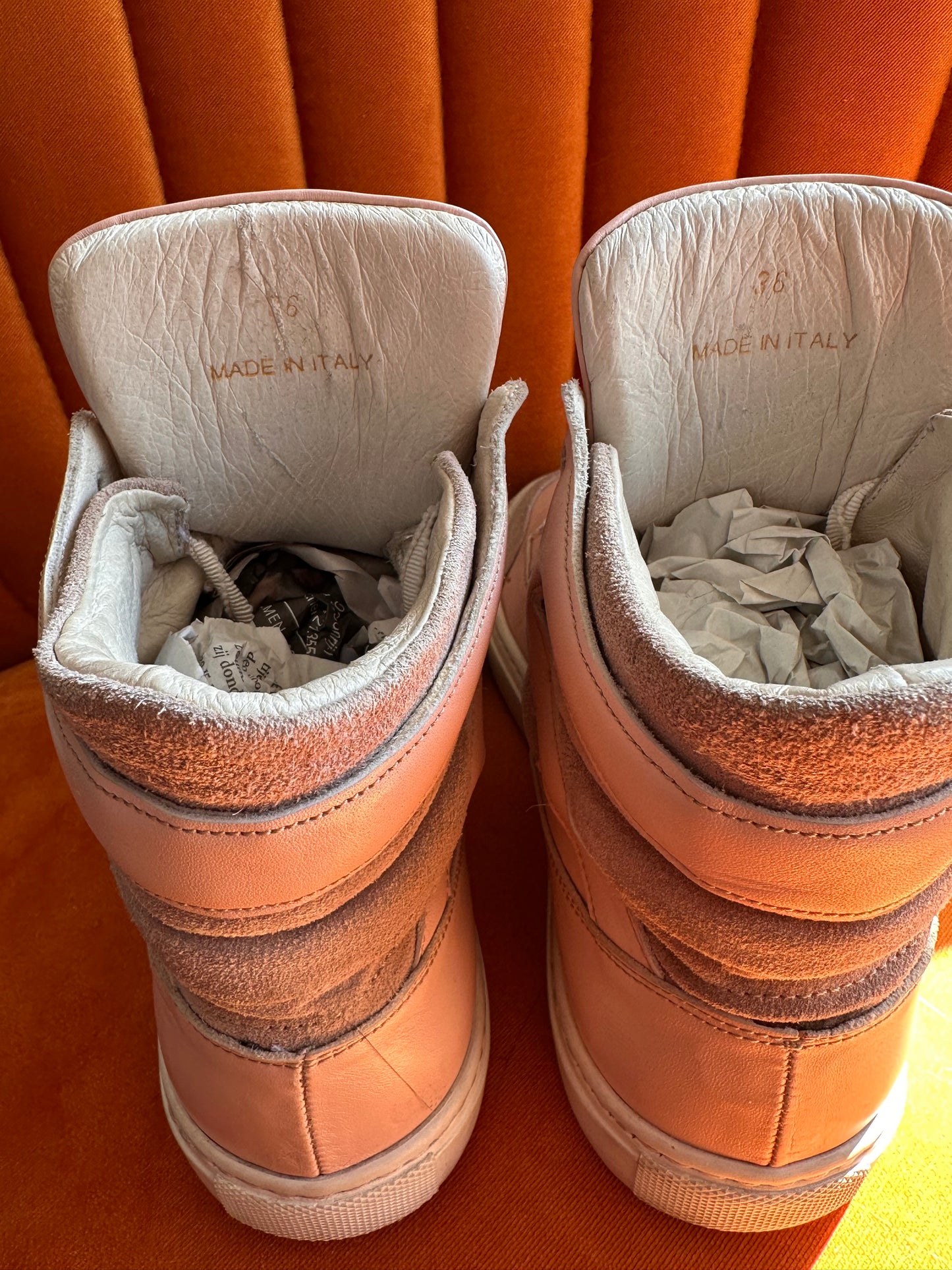 Elisabetta Franchi High-Top Sneakers – Rose Pink Elegance in Size 36