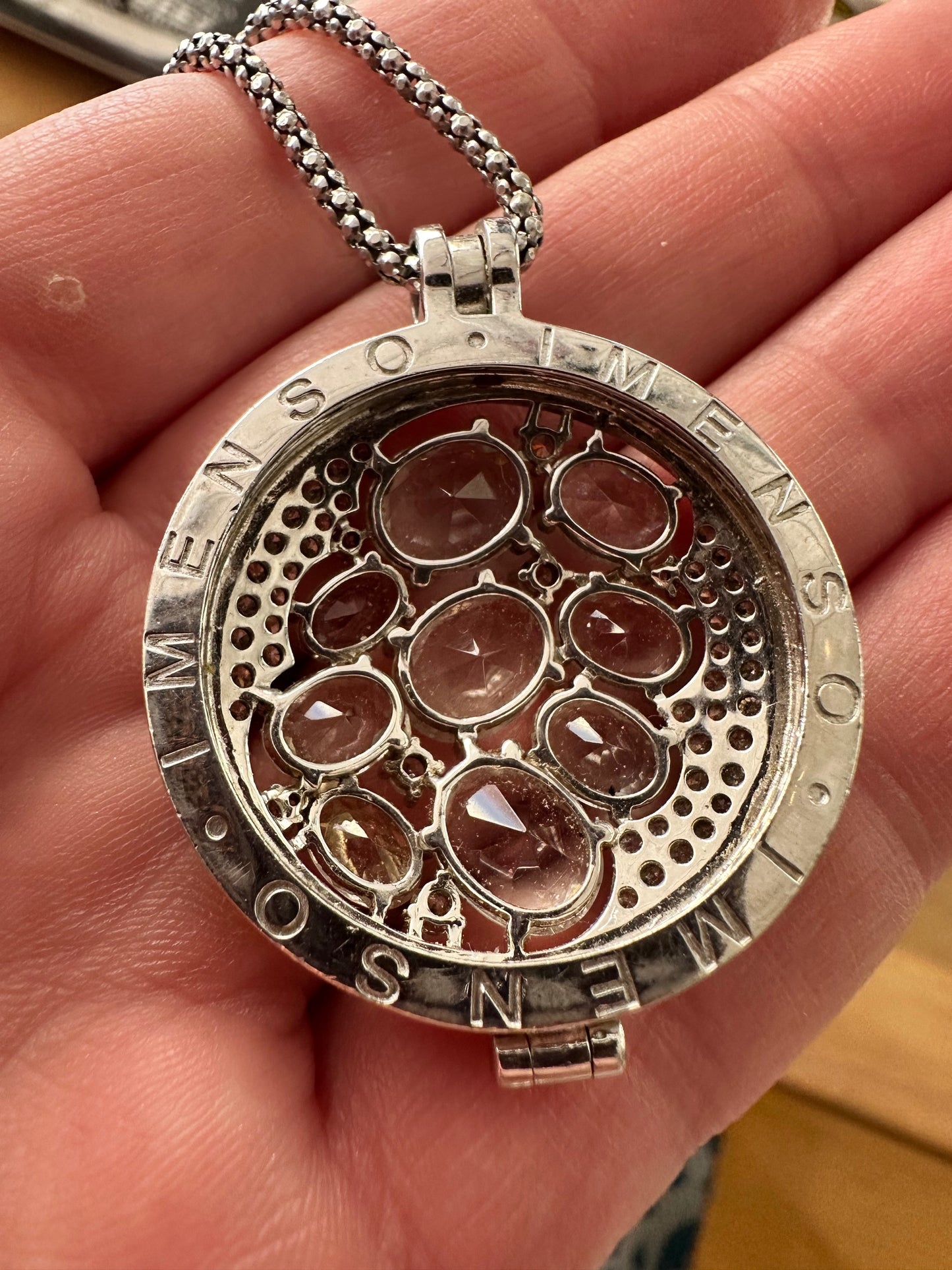 My iMenso Signature Necklace – Solid 925 Sterling Silver with Interchangeable Zirconia Insert (Rose-Toned Edition)