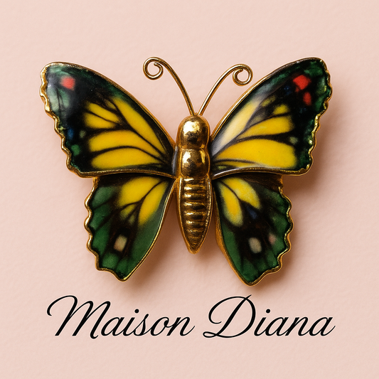 Vintage Enamel Butterfly Brooch – Maison Diana
