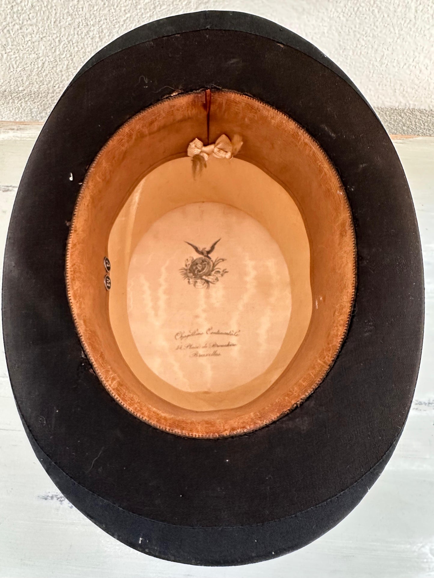 Antique High Top Hat – Chapellerie Continentale, Brussels (c. 1900–1930)