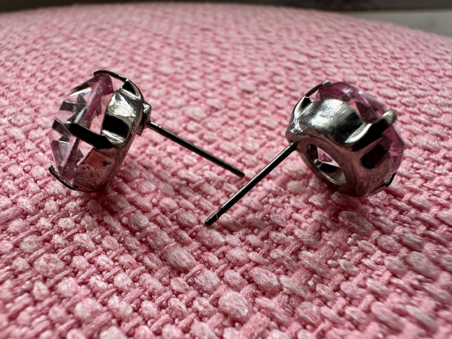 Vintage Light Rose Crystal Stud Earrings