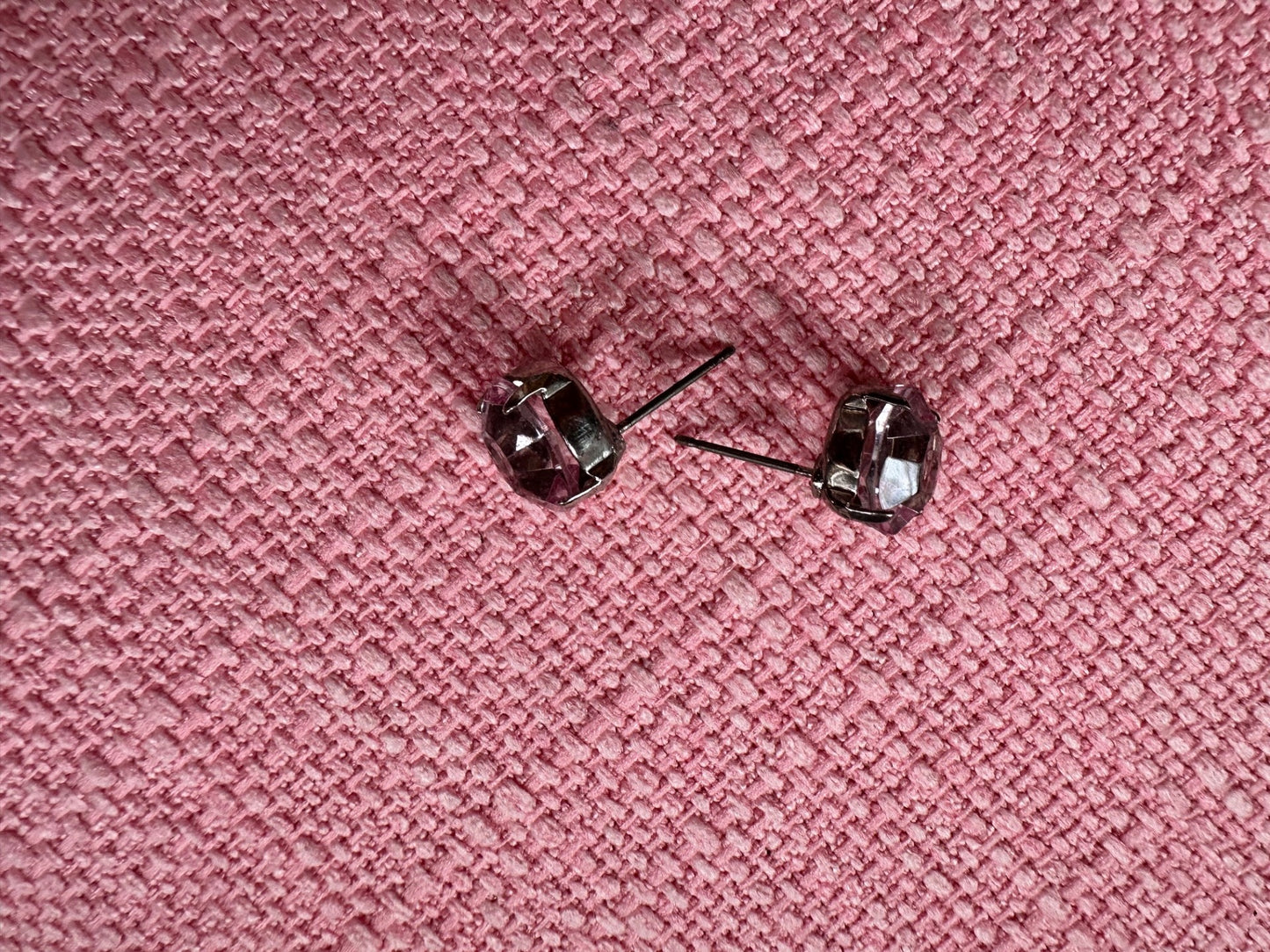 Vintage Light Rose Crystal Stud Earrings