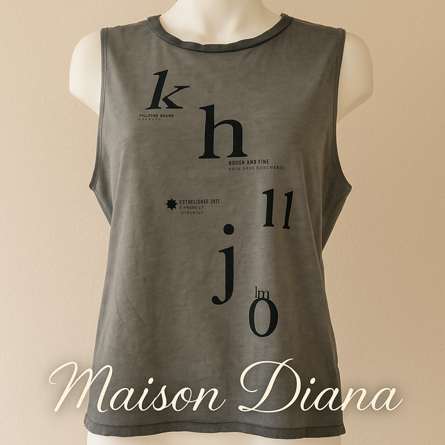 Khujo “Griffith” Sleeveless Graphic Top – Size 38 / Medium