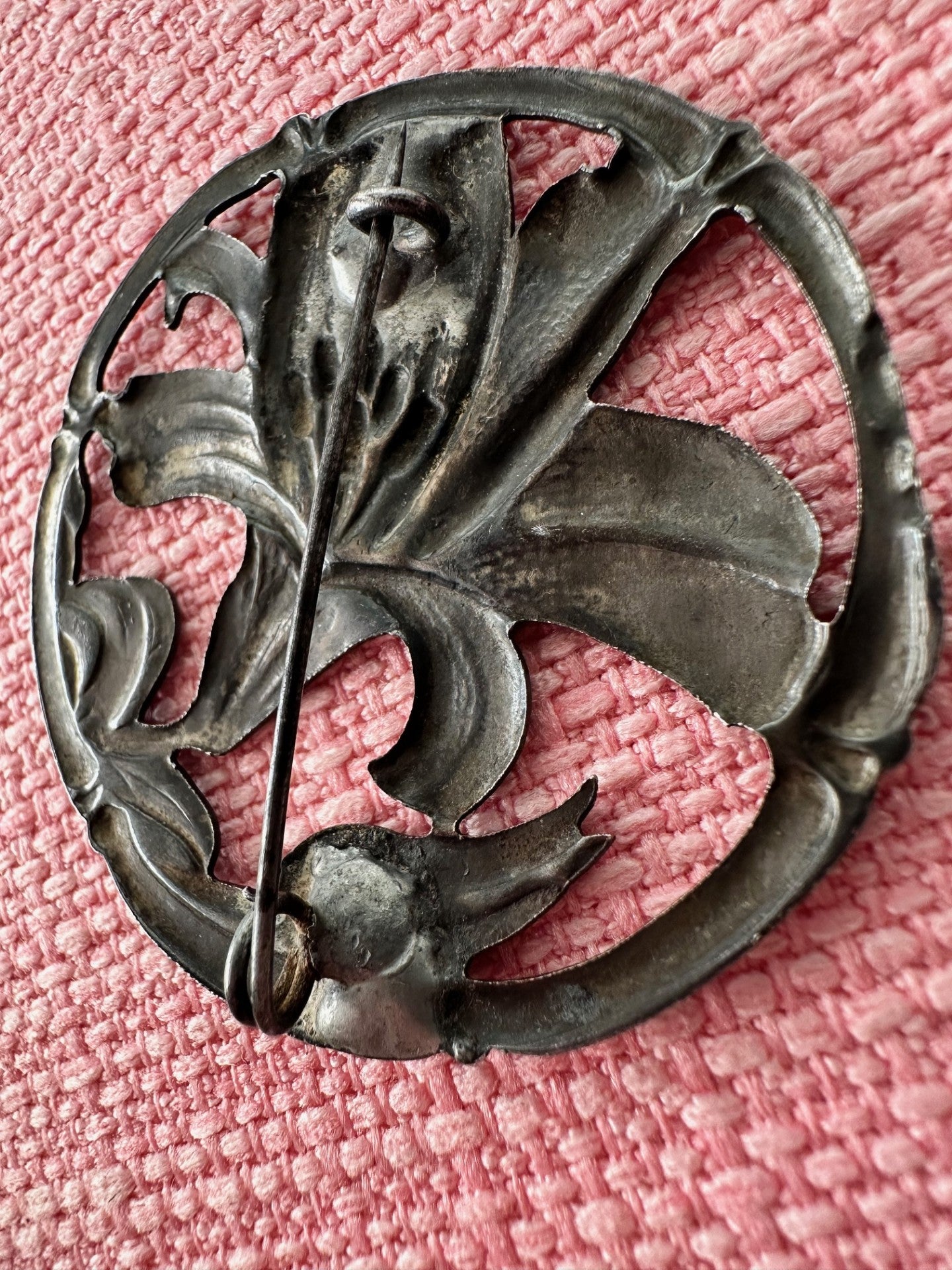 Antique Art Nouveau Bronze Floral Brooch – Circa 1900