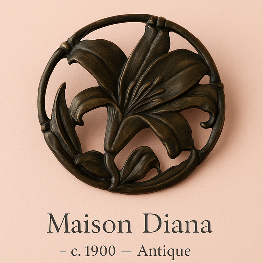 Antique Art Nouveau Bronze Floral Brooch – Circa 1900