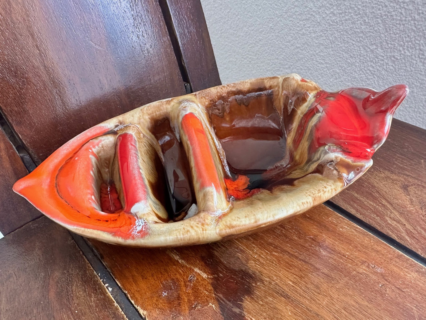 Vintage Vallauris Ceramic Boat – Marked “Bateau Vallauris” & Signed “Dieu S”