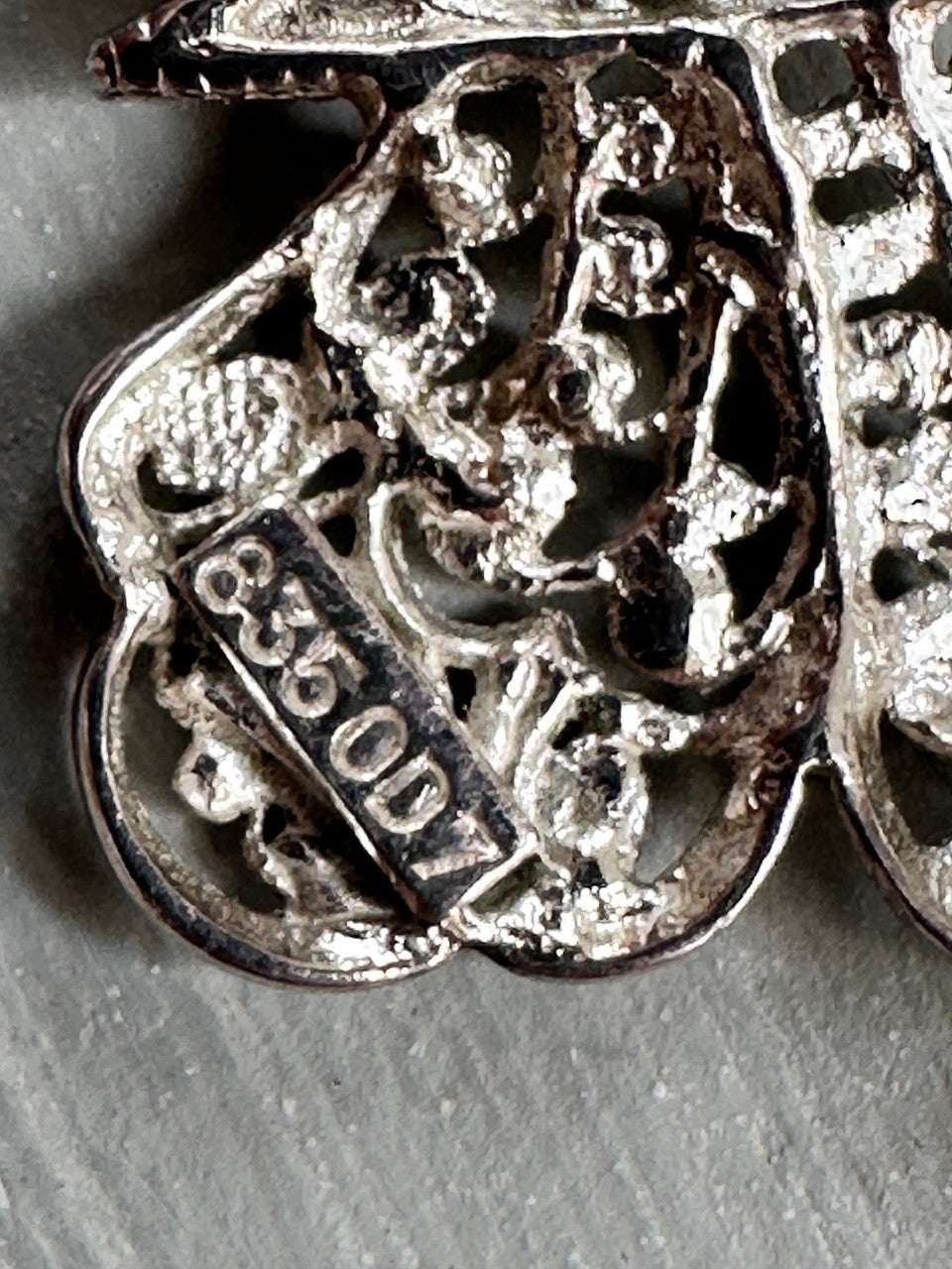 Elegant Vintage 835 Silver Filigree Butterfly Brooch