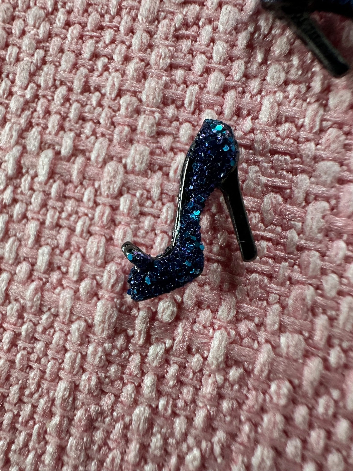Glitter High Heel Earrings – Midnight Blue Sparkle