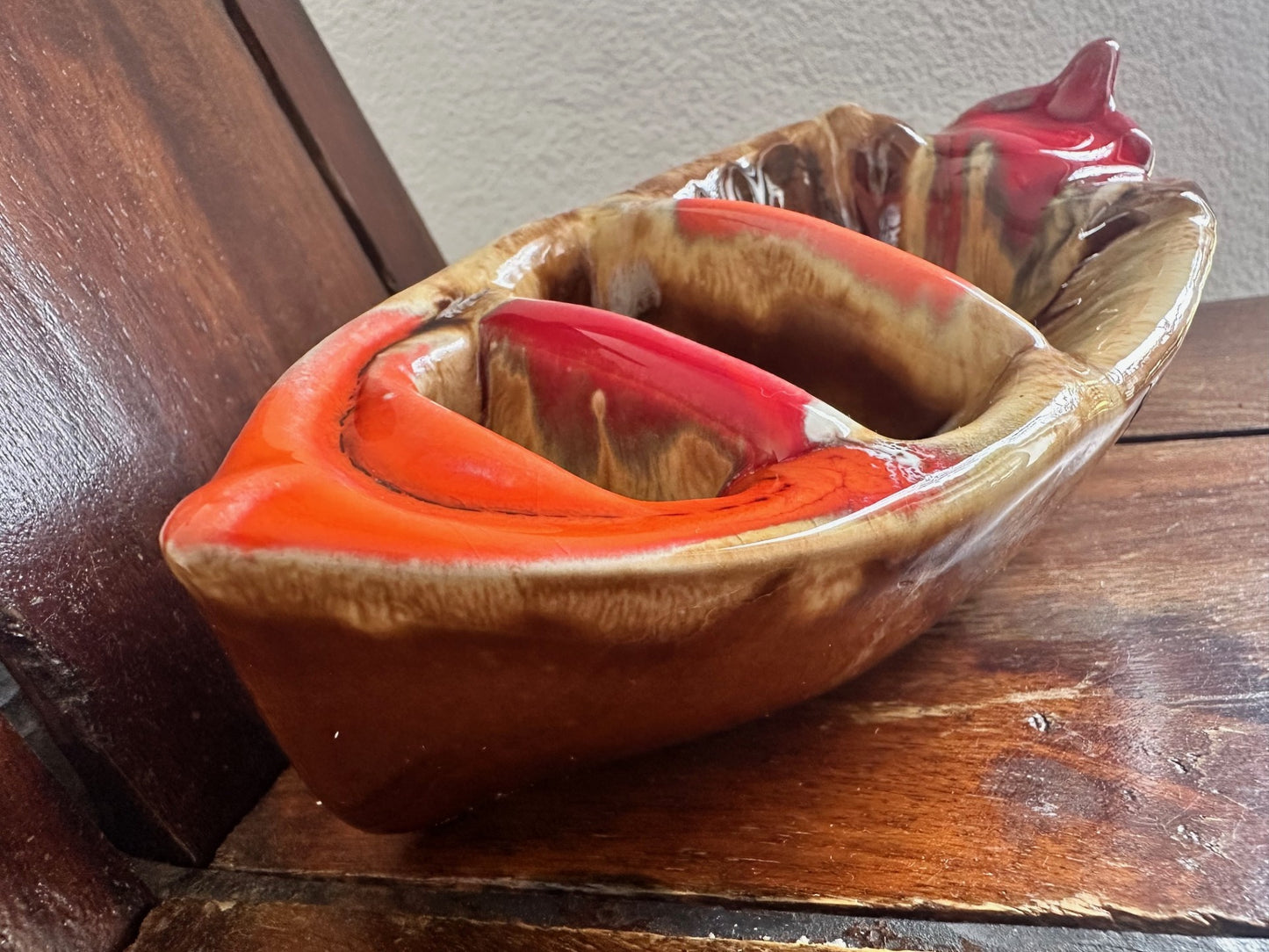 Vintage Vallauris Ceramic Boat – Marked “Bateau Vallauris” & Signed “Dieu S”