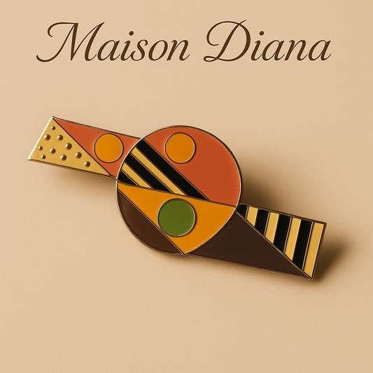 Bold 1980s Geometric Statement Brooch – Memphis Style Enamel Design