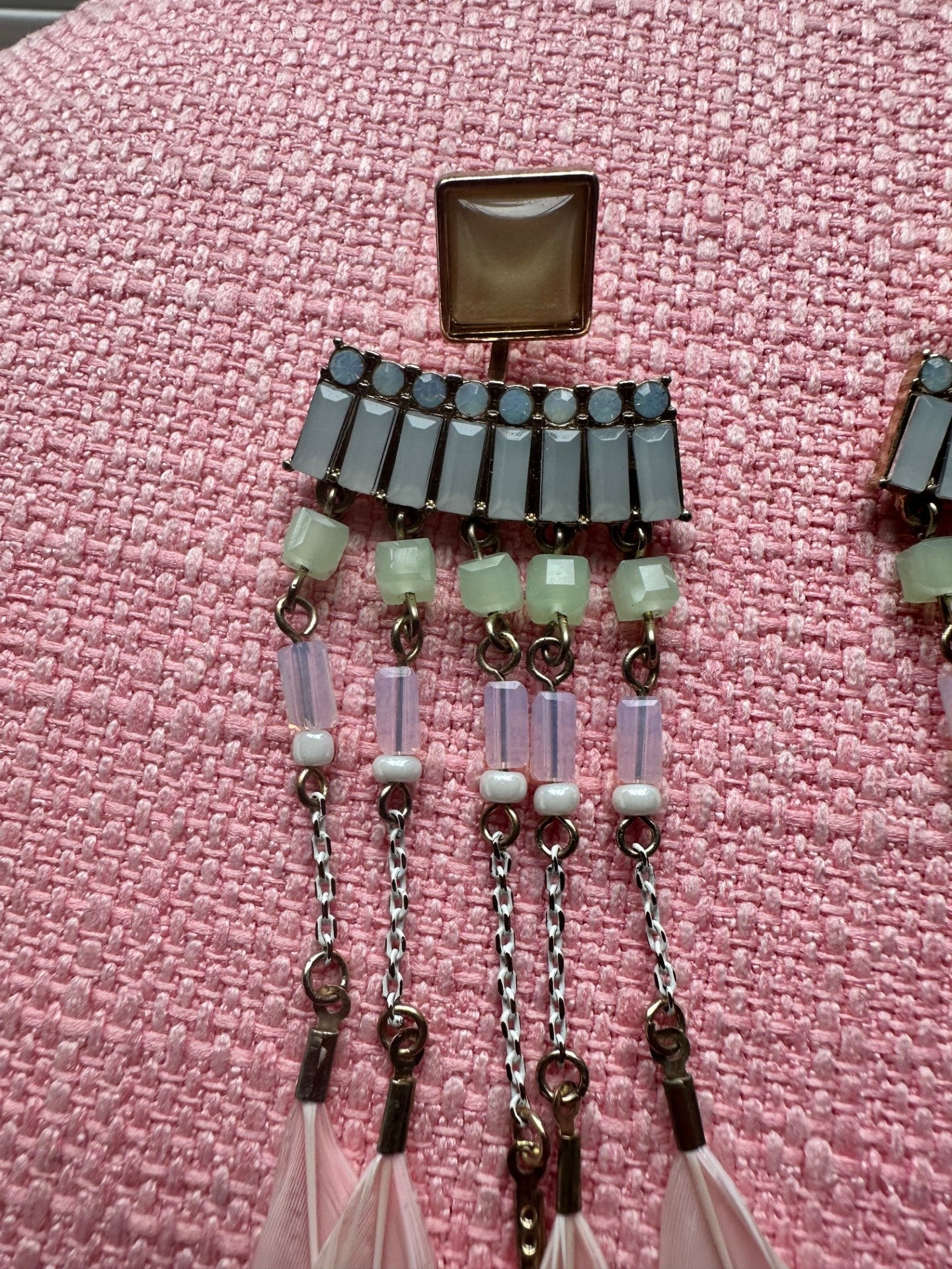 Feathered Garden Dreams” Statement Earrings