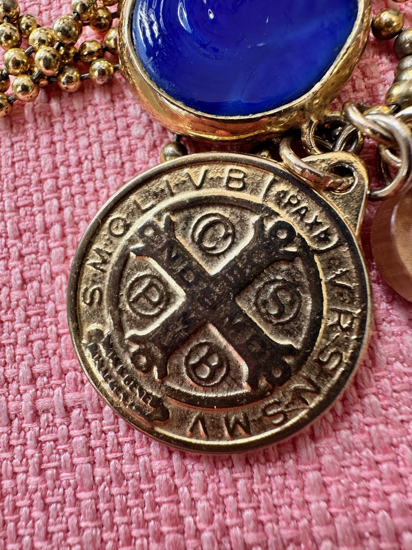 Vintage Protection Amulet Necklace – Evil Eye & Benedict Medal