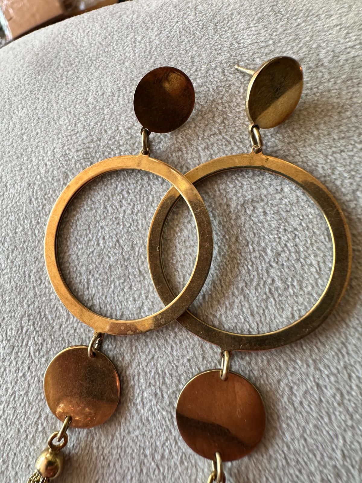 Gold-Plated Sterling Silver Statement Earrings by LOTT. gioielli – 925 Marked