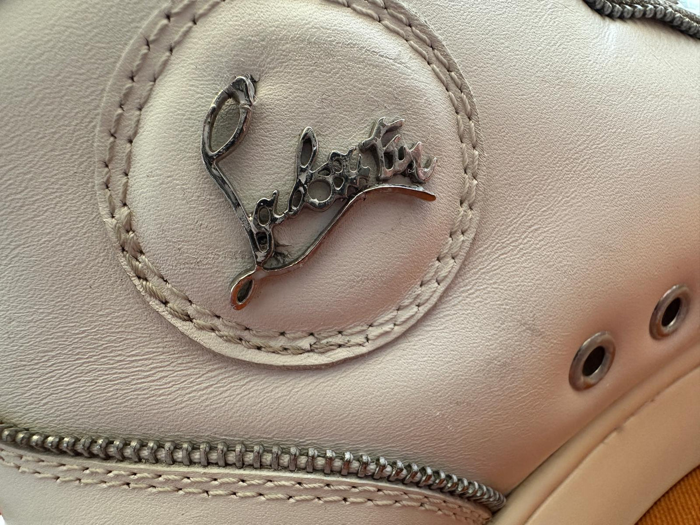 Christian Louboutin Louis Spikes - High-Top Sneakers - Wit/Zilver