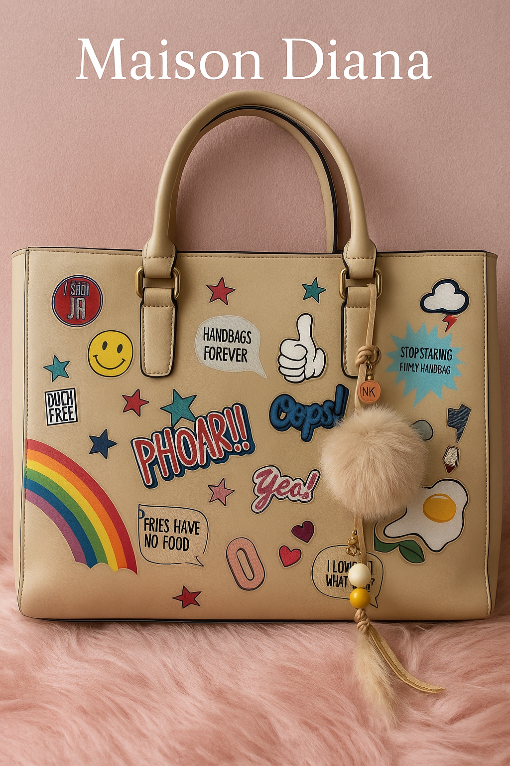 Pop Art Patch Tote by Martina K  Playful, bold, and unapologetically fun.