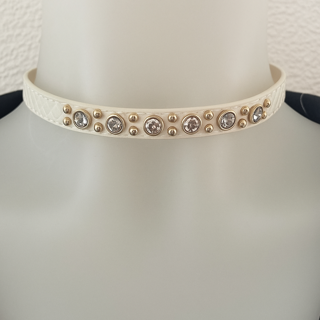 Dyrberg/Kern White Crystal Choker – Vintage Designer Piece