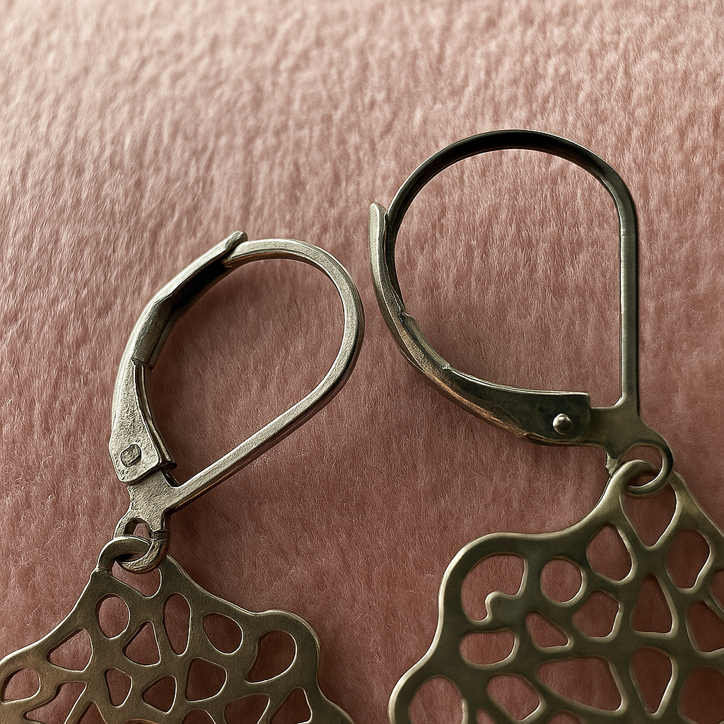 Filigree Peach Crystal Drop Earrings  Maison Diana – Timeless Adornments