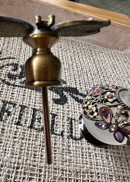 Vintage Butterfly & Dragonfly Perfume Bottle – Hand-Embellished Collectible