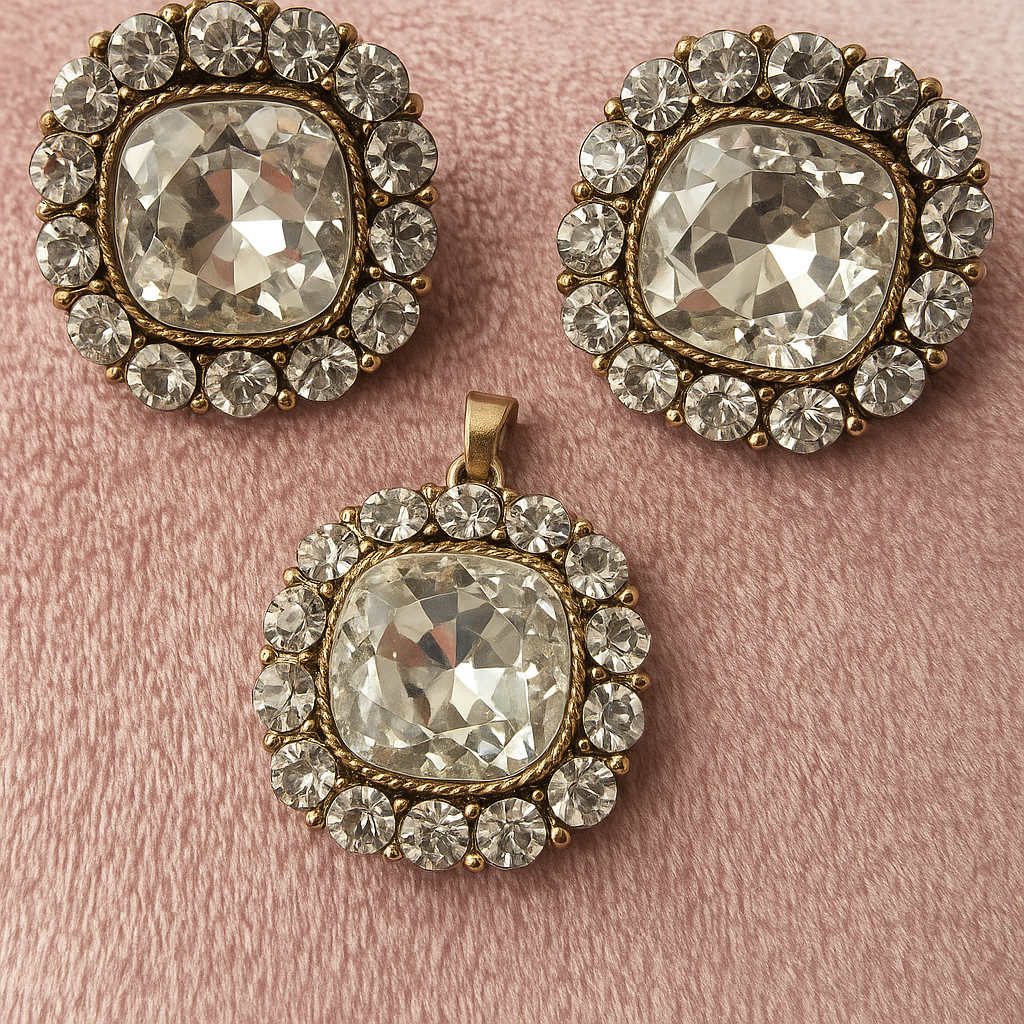 Crystal Reverie Set  Timeless Radiance from the Mid-Century Era